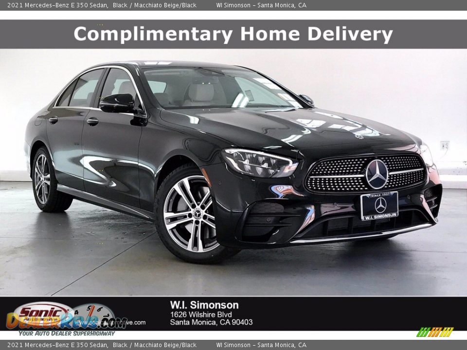 2021 Mercedes-Benz E 350 Sedan Black / Macchiato Beige/Black Photo #1