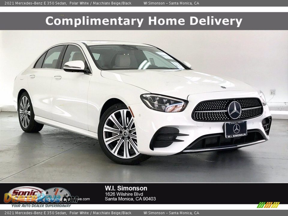 2021 Mercedes-Benz E 350 Sedan Polar White / Macchiato Beige/Black Photo #1