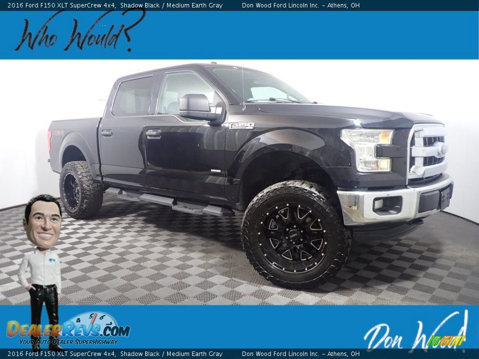 2016 Ford F150 XLT SuperCrew 4x4 Shadow Black / Medium Earth Gray Photo #1