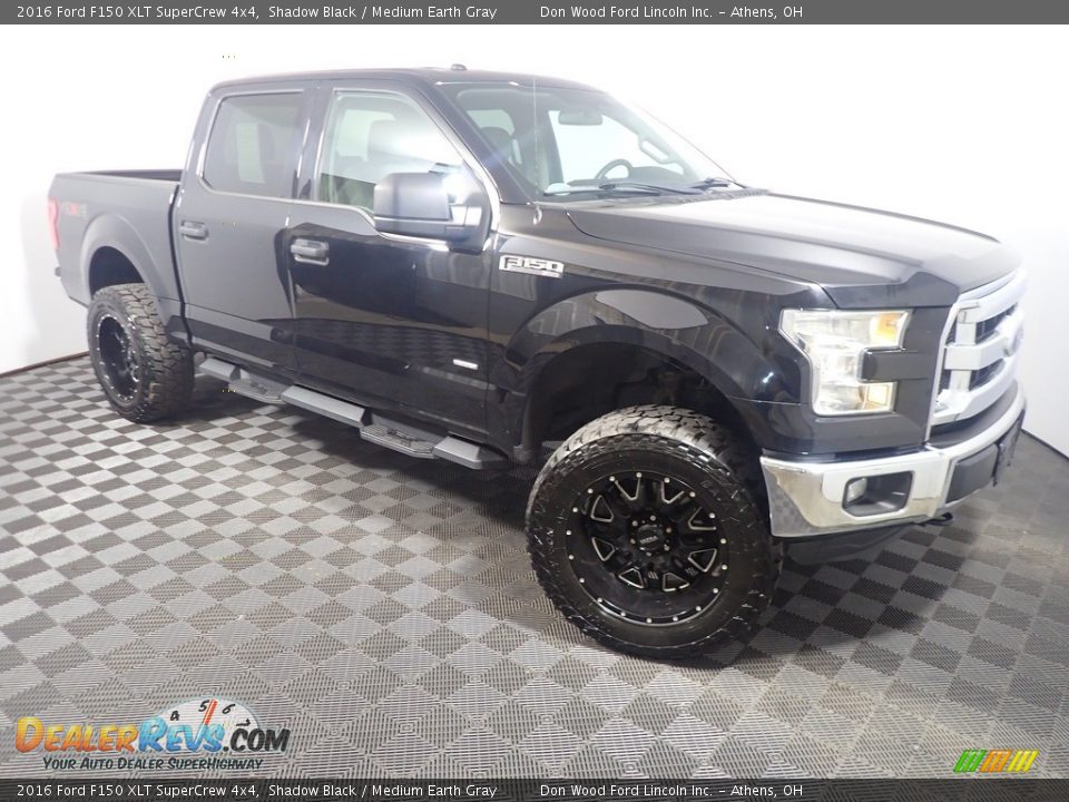 2016 Ford F150 XLT SuperCrew 4x4 Shadow Black / Medium Earth Gray Photo #2