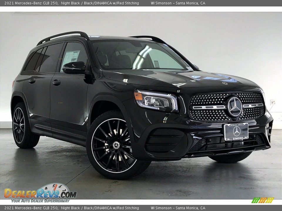 2021 Mercedes-Benz GLB 250 Night Black / Black/DINAMICA w/Red Stitching Photo #12