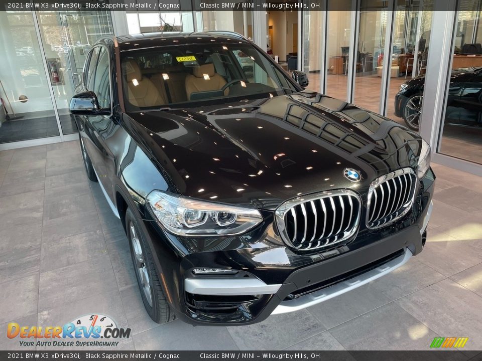 2021 BMW X3 xDrive30i Black Sapphire Metallic / Cognac Photo #1