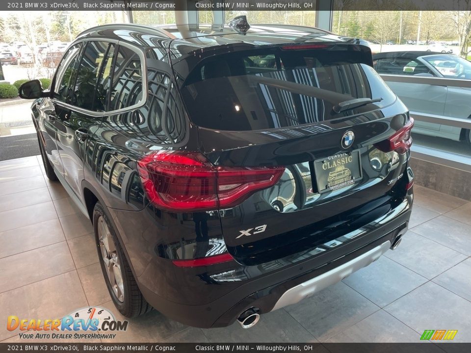 2021 BMW X3 xDrive30i Black Sapphire Metallic / Cognac Photo #2