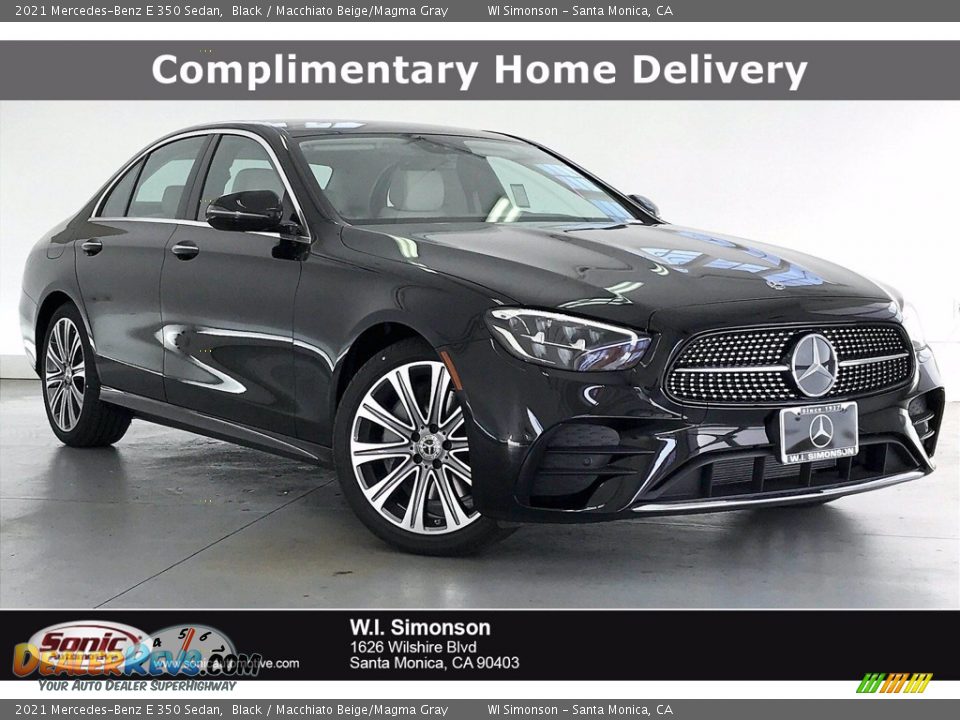 2021 Mercedes-Benz E 350 Sedan Black / Macchiato Beige/Magma Gray Photo #1