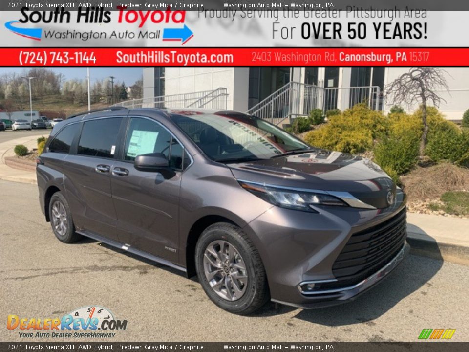 2021 Toyota Sienna XLE AWD Hybrid Predawn Gray Mica / Graphite Photo #1