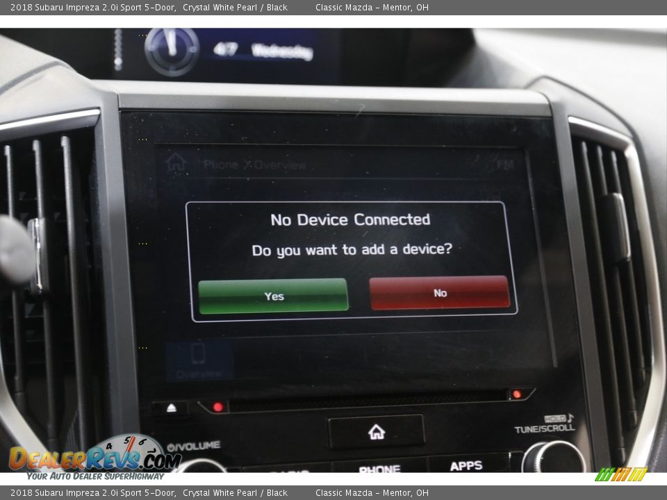 2018 Subaru Impreza 2.0i Sport 5-Door Crystal White Pearl / Black Photo #17