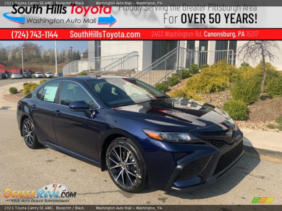 2021 Toyota Camry SE AWD Blueprint / Black Photo #1