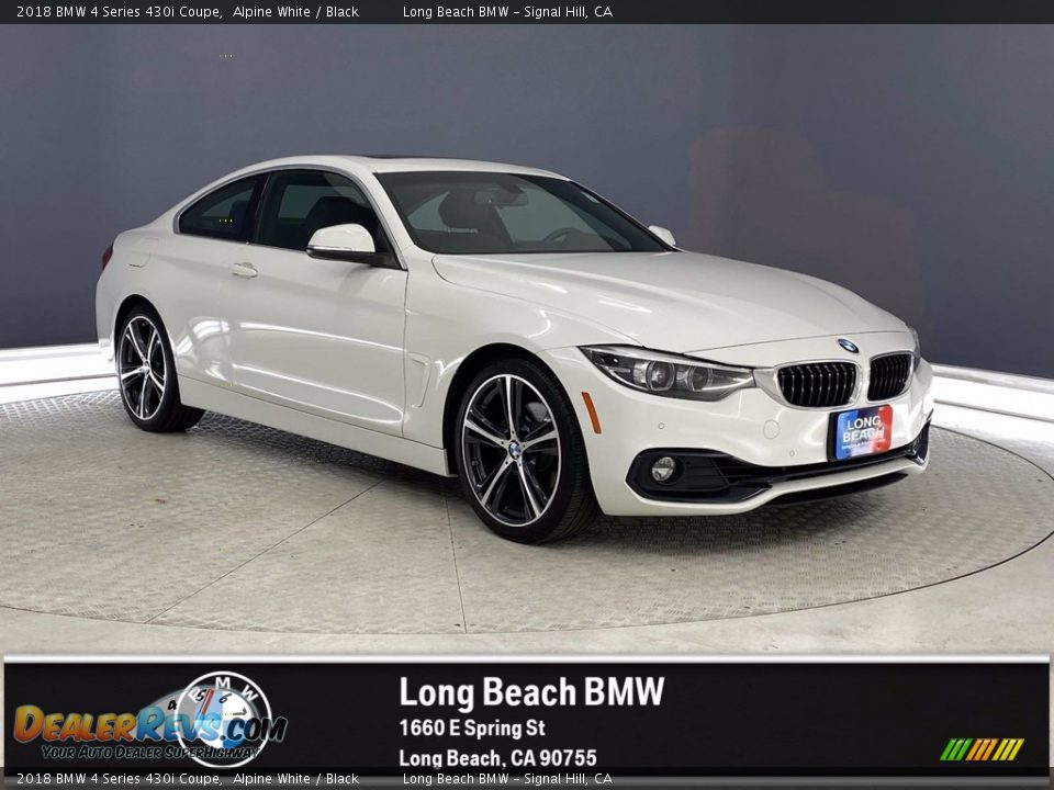 2018 BMW 4 Series 430i Coupe Alpine White / Black Photo #1