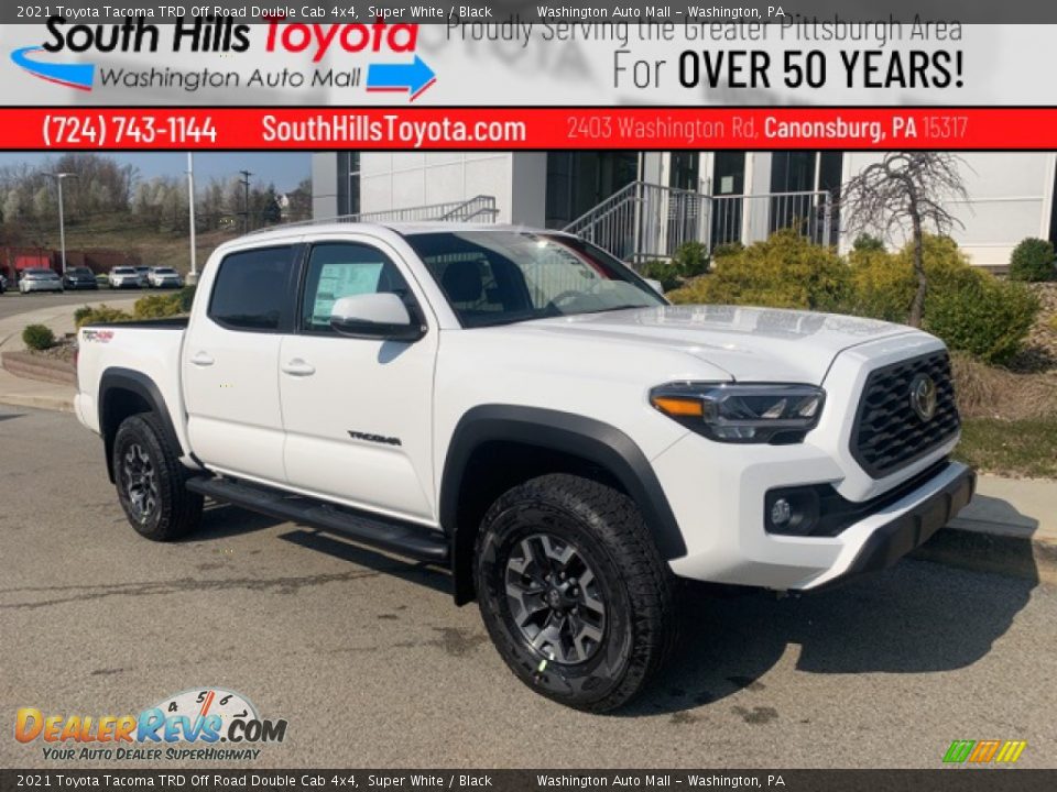 2021 Toyota Tacoma TRD Off Road Double Cab 4x4 Super White / Black Photo #1