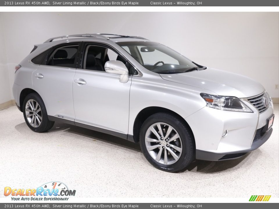 2013 Lexus RX 450h AWD Silver Lining Metallic / Black/Ebony Birds Eye Maple Photo #1