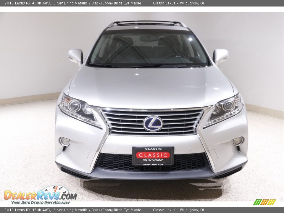 2013 Lexus RX 450h AWD Silver Lining Metallic / Black/Ebony Birds Eye Maple Photo #2