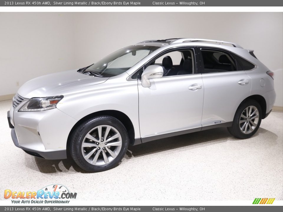 2013 Lexus RX 450h AWD Silver Lining Metallic / Black/Ebony Birds Eye Maple Photo #3