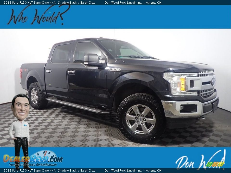 2018 Ford F150 XLT SuperCrew 4x4 Shadow Black / Earth Gray Photo #1