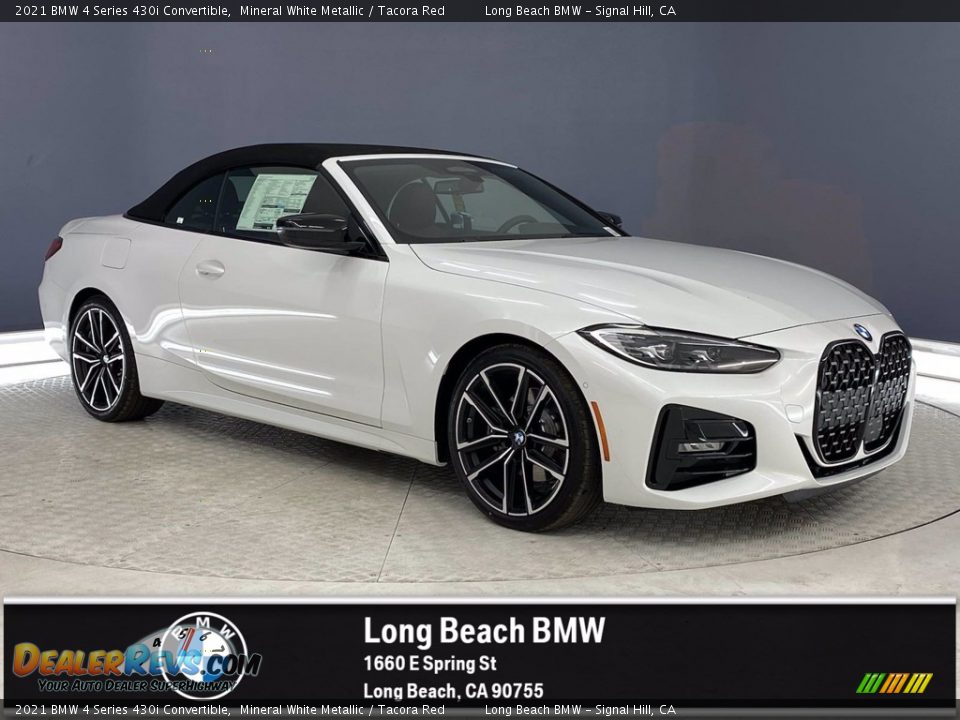 2021 BMW 4 Series 430i Convertible Mineral White Metallic / Tacora Red Photo #1