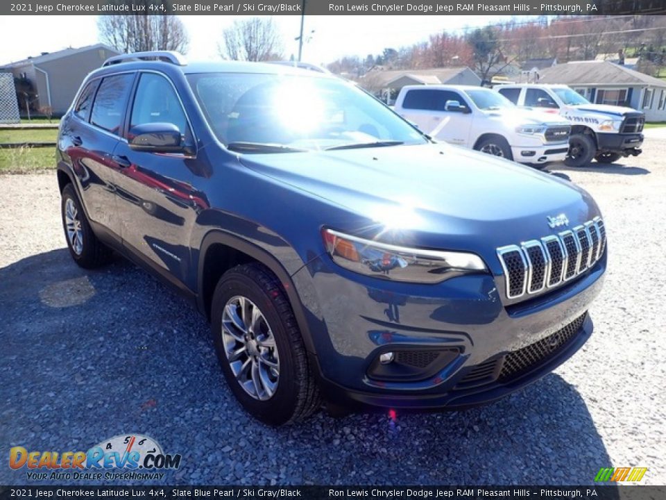 2021 Jeep Cherokee Latitude Lux 4x4 Slate Blue Pearl / Ski Gray/Black Photo #7