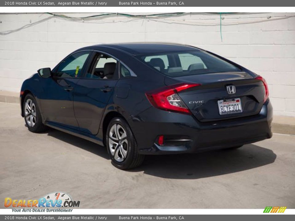 2018 Honda Civic LX Sedan Aegean Blue Metallic / Ivory Photo #2
