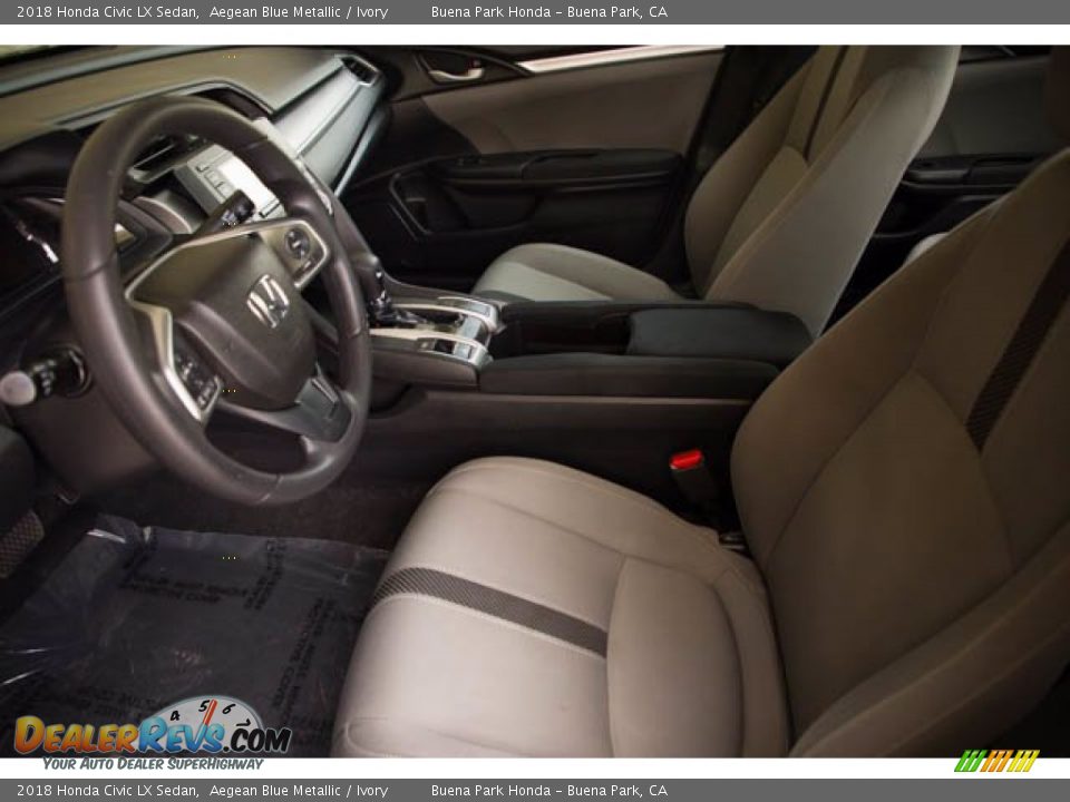 2018 Honda Civic LX Sedan Aegean Blue Metallic / Ivory Photo #3