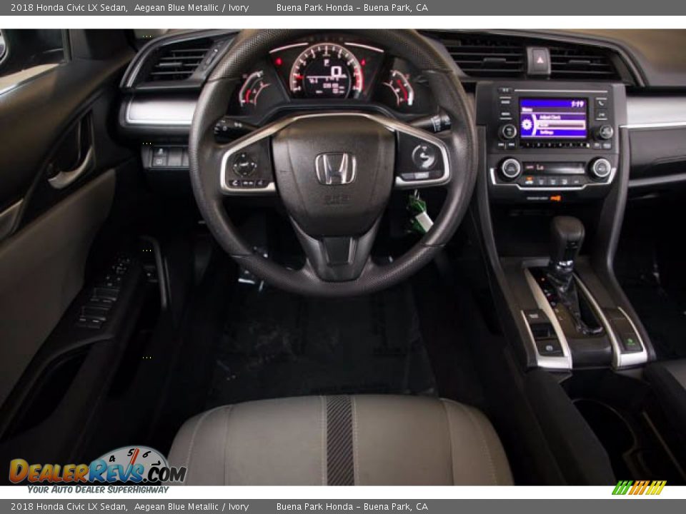 2018 Honda Civic LX Sedan Aegean Blue Metallic / Ivory Photo #5