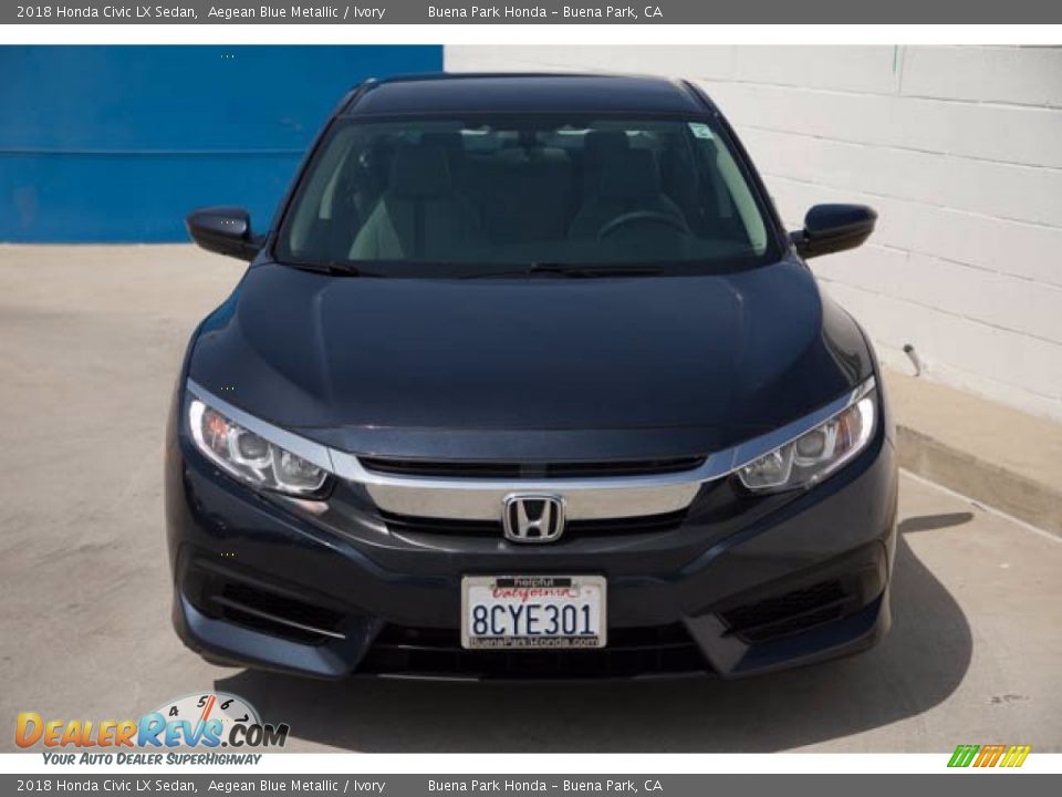 2018 Honda Civic LX Sedan Aegean Blue Metallic / Ivory Photo #7