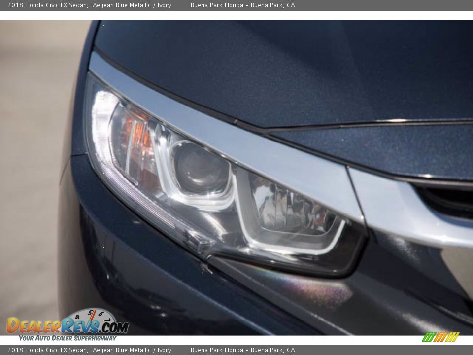 2018 Honda Civic LX Sedan Aegean Blue Metallic / Ivory Photo #8