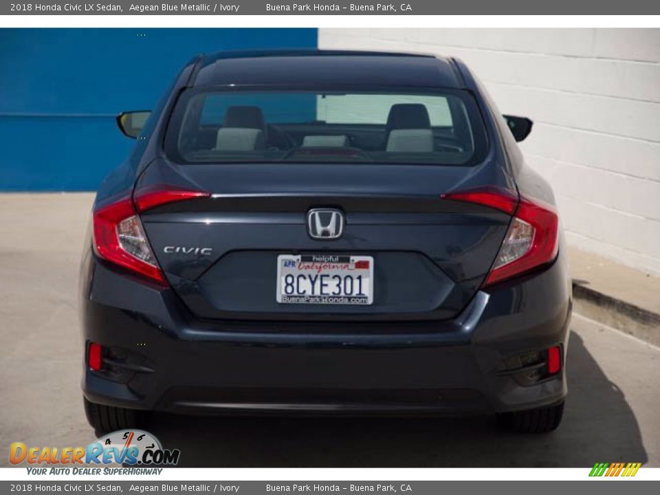 2018 Honda Civic LX Sedan Aegean Blue Metallic / Ivory Photo #11