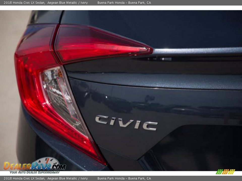 2018 Honda Civic LX Sedan Aegean Blue Metallic / Ivory Photo #12