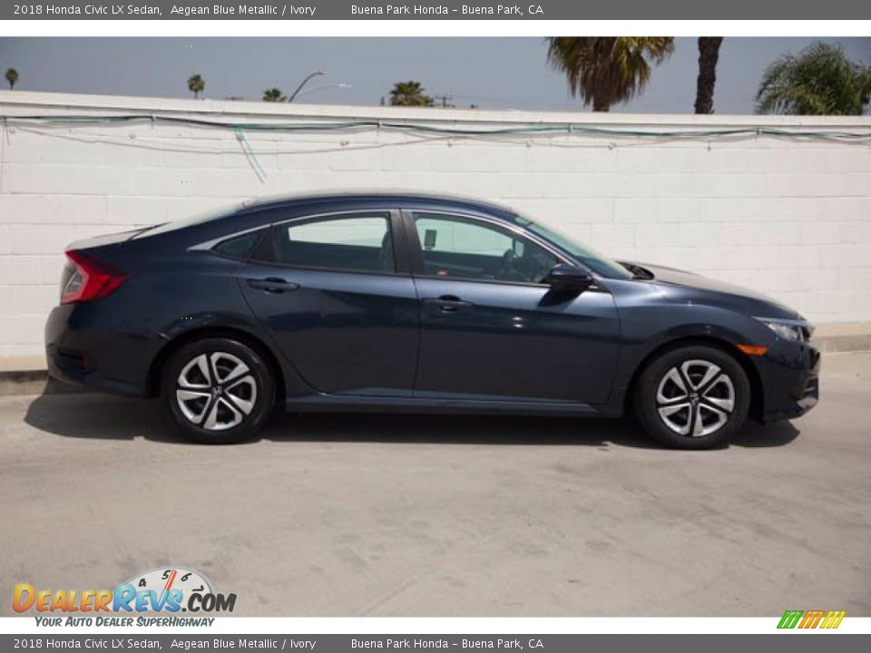 2018 Honda Civic LX Sedan Aegean Blue Metallic / Ivory Photo #14