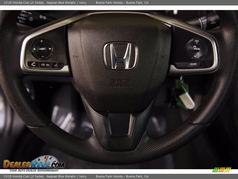 2018 Honda Civic LX Sedan Aegean Blue Metallic / Ivory Photo #15