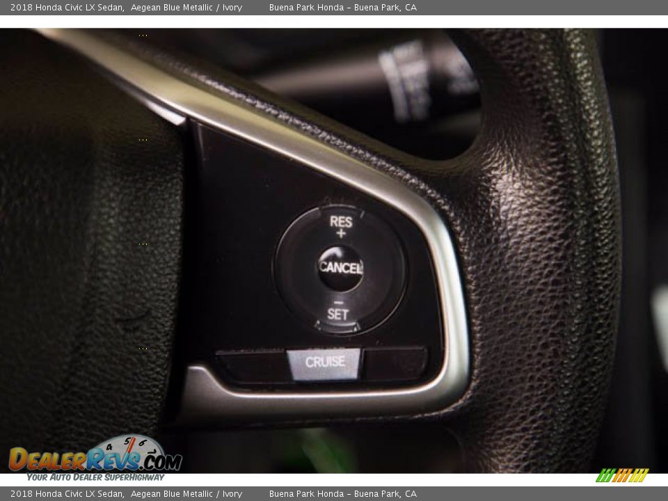 2018 Honda Civic LX Sedan Aegean Blue Metallic / Ivory Photo #17