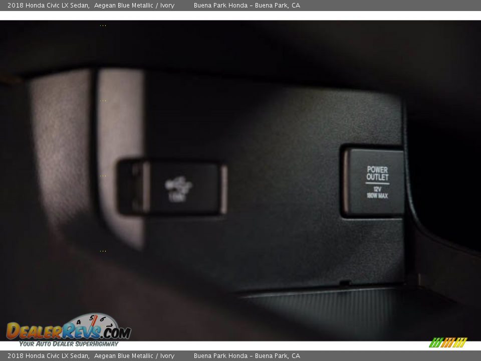 2018 Honda Civic LX Sedan Aegean Blue Metallic / Ivory Photo #18