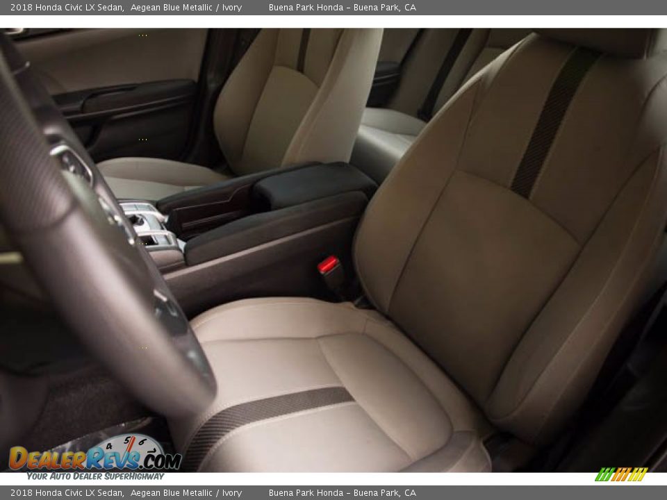 2018 Honda Civic LX Sedan Aegean Blue Metallic / Ivory Photo #19