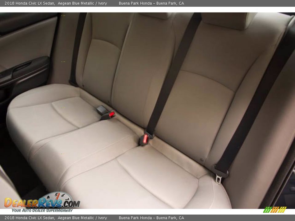 2018 Honda Civic LX Sedan Aegean Blue Metallic / Ivory Photo #20