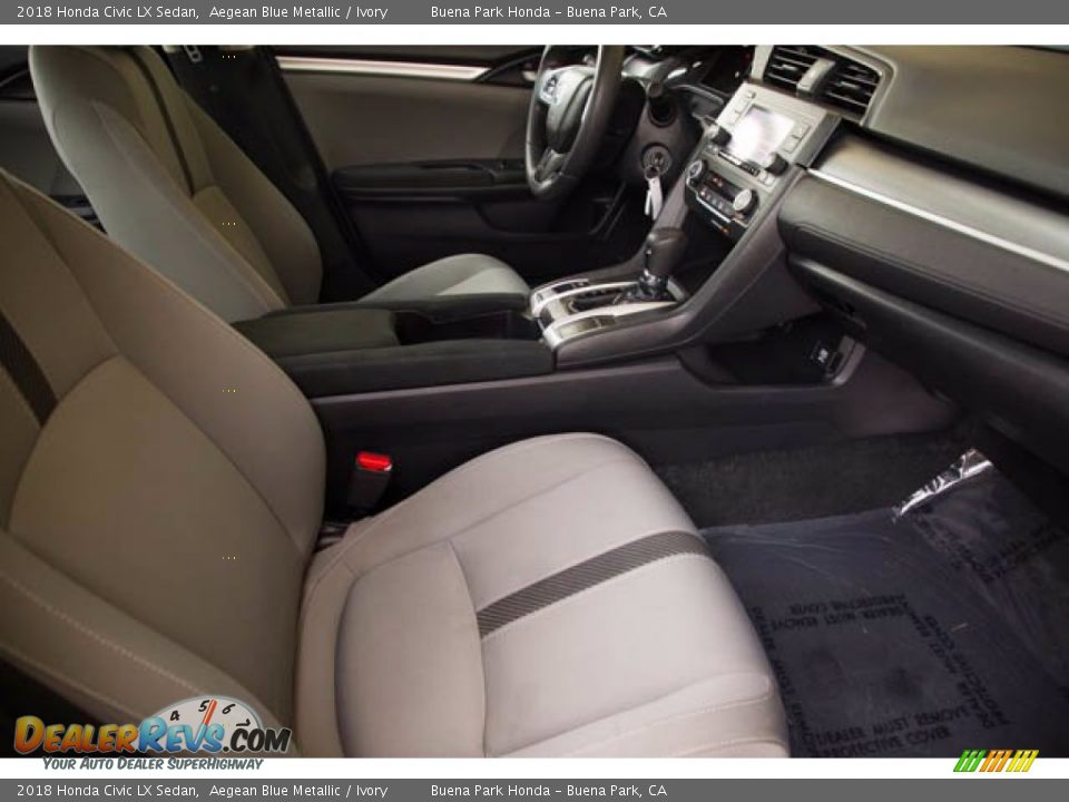 2018 Honda Civic LX Sedan Aegean Blue Metallic / Ivory Photo #24