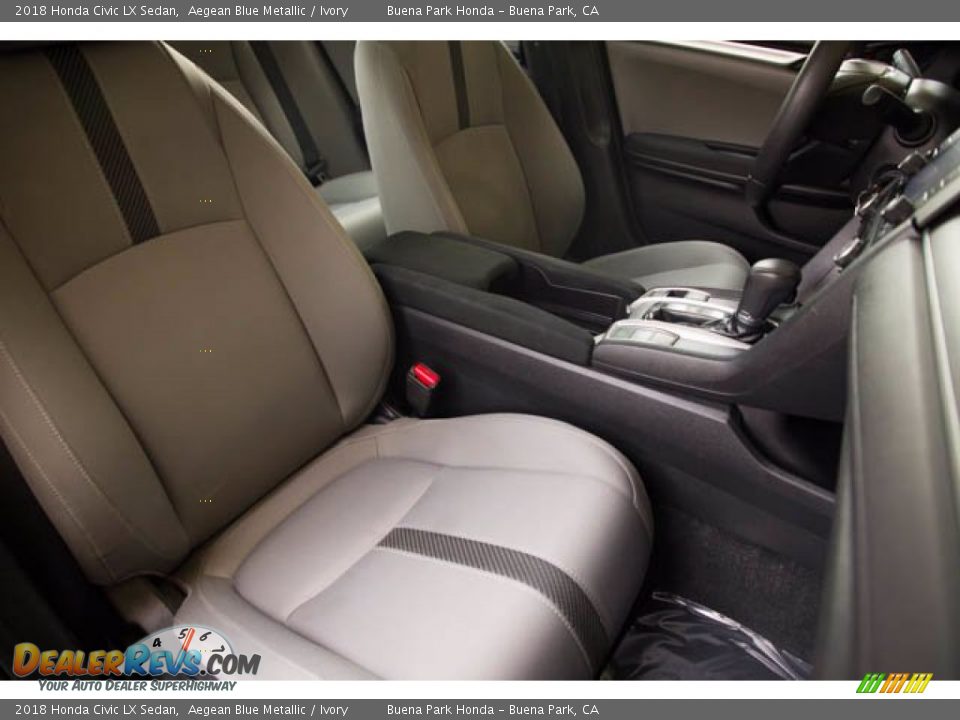 2018 Honda Civic LX Sedan Aegean Blue Metallic / Ivory Photo #25