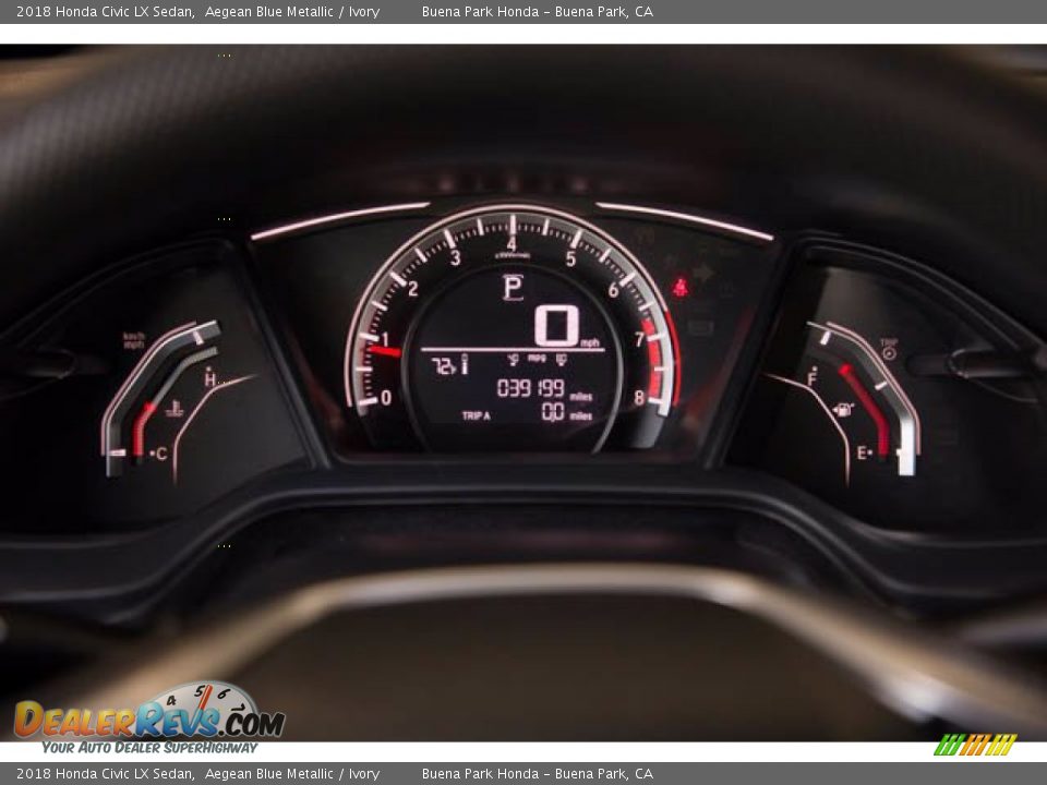 2018 Honda Civic LX Sedan Aegean Blue Metallic / Ivory Photo #28
