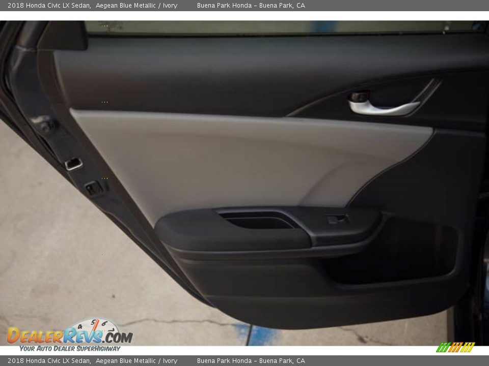 2018 Honda Civic LX Sedan Aegean Blue Metallic / Ivory Photo #31
