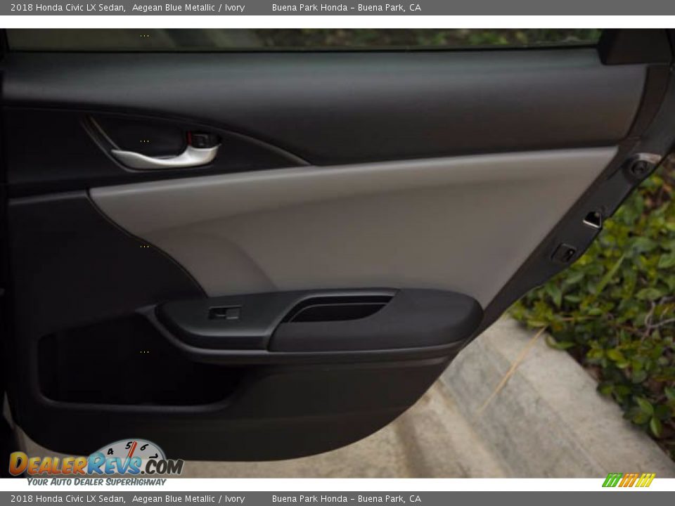 2018 Honda Civic LX Sedan Aegean Blue Metallic / Ivory Photo #32
