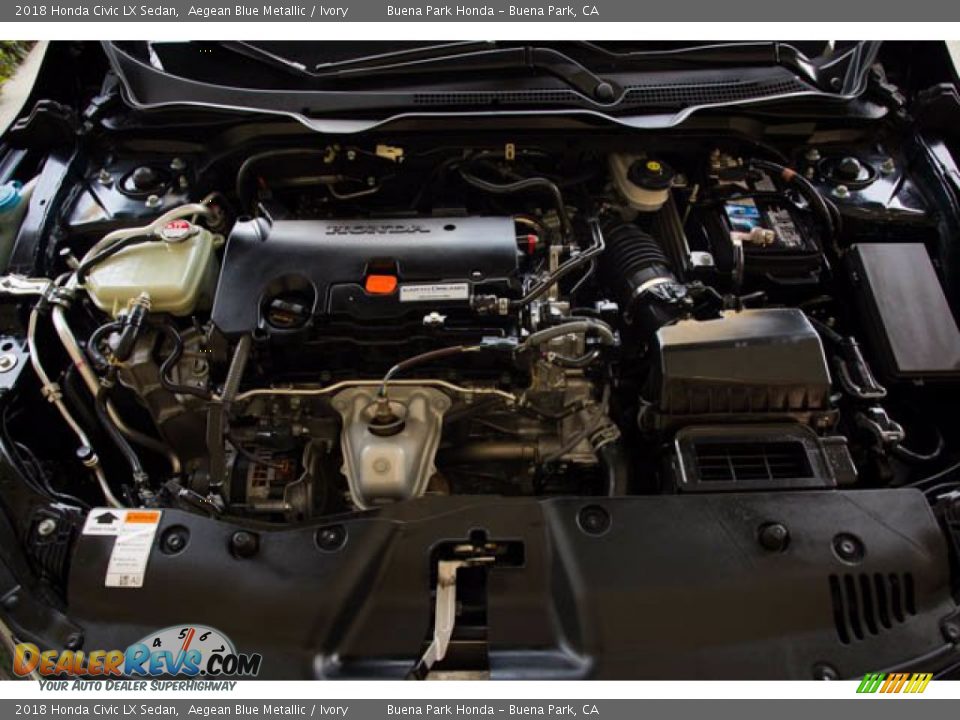 2018 Honda Civic LX Sedan Aegean Blue Metallic / Ivory Photo #34