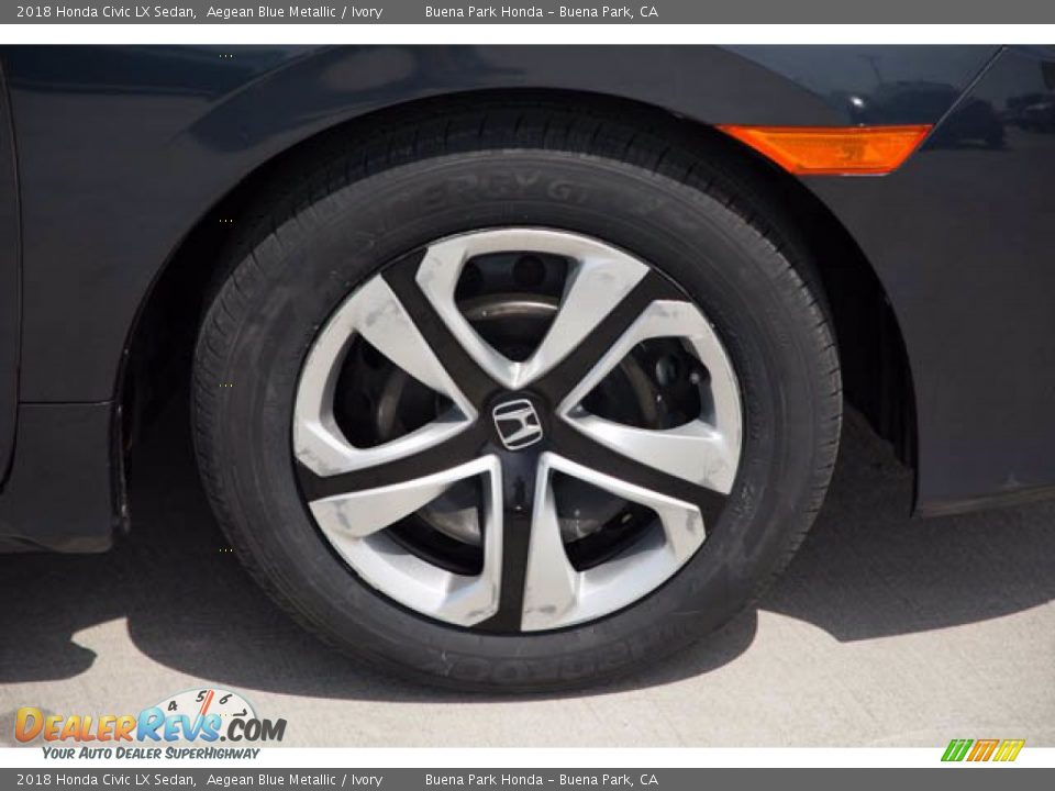2018 Honda Civic LX Sedan Aegean Blue Metallic / Ivory Photo #36