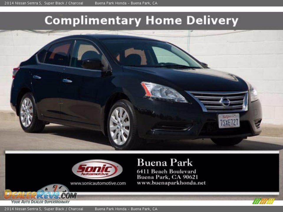 2014 Nissan Sentra S Super Black / Charcoal Photo #1