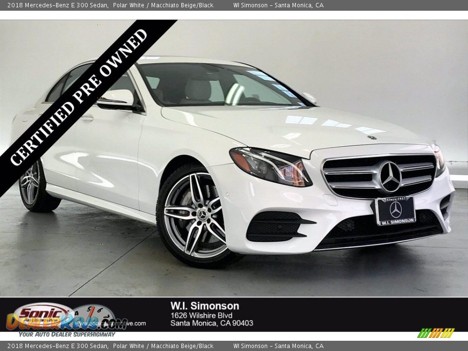 2018 Mercedes-Benz E 300 Sedan Polar White / Macchiato Beige/Black Photo #1