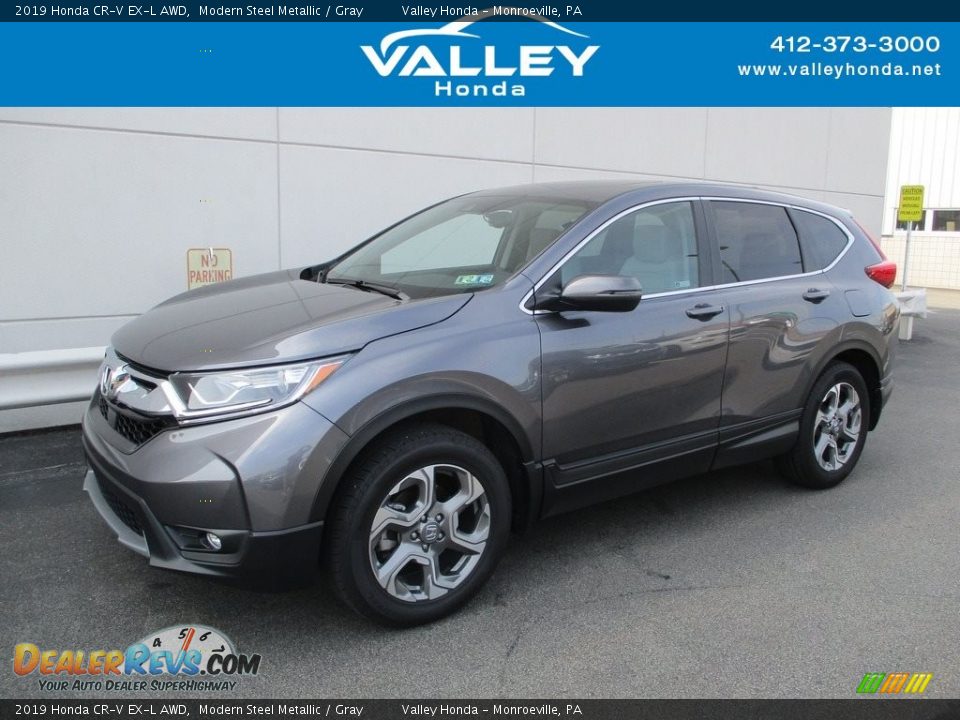 2019 Honda CR-V EX-L AWD Modern Steel Metallic / Gray Photo #1