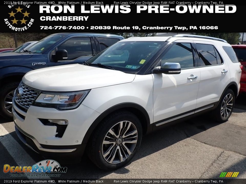 2019 Ford Explorer Platinum 4WD White Platinum / Medium Black Photo #1