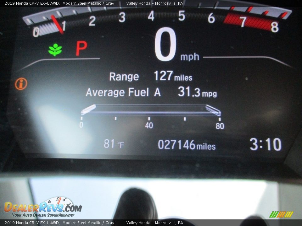 2019 Honda CR-V EX-L AWD Modern Steel Metallic / Gray Photo #20