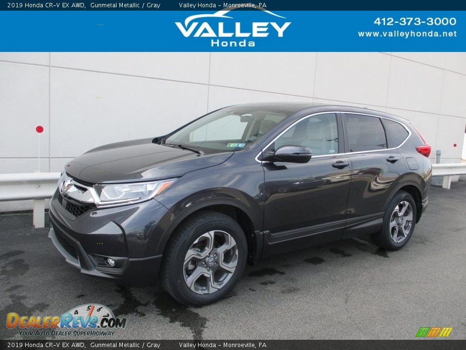 2019 Honda CR-V EX AWD Gunmetal Metallic / Gray Photo #1