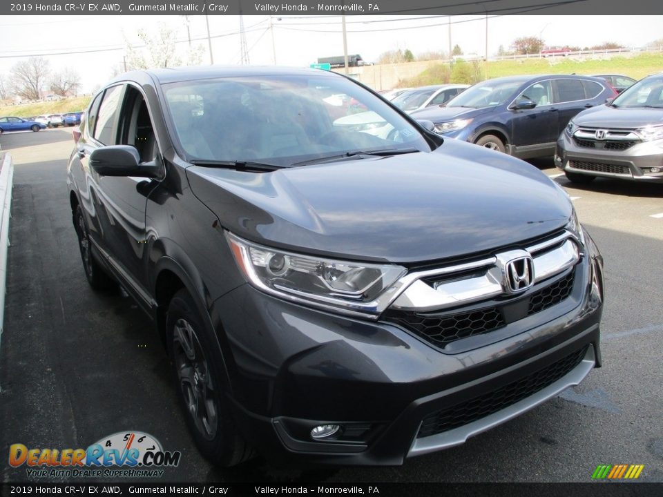 2019 Honda CR-V EX AWD Gunmetal Metallic / Gray Photo #7