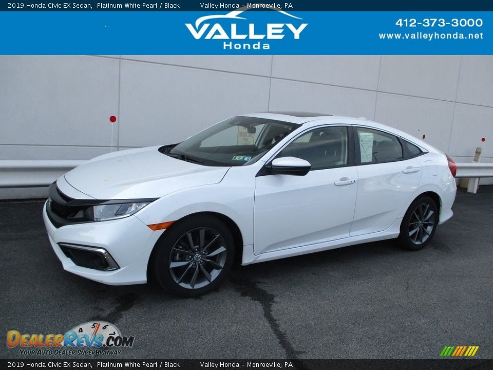 2019 Honda Civic EX Sedan Platinum White Pearl / Black Photo #1