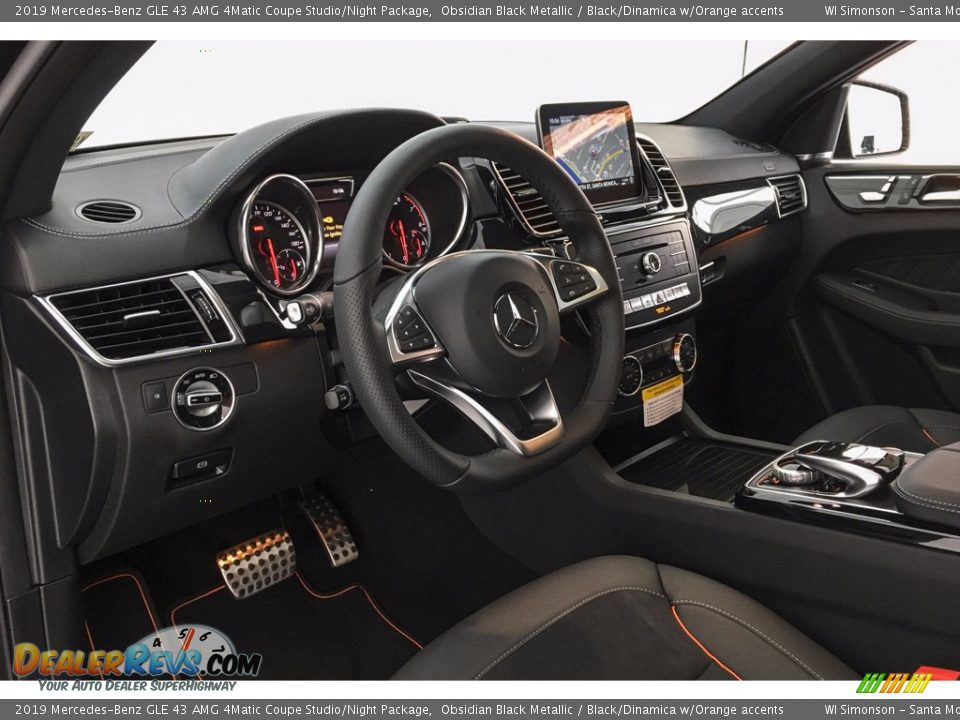 Black/Dinamica w/Orange accents Interior - 2019 Mercedes-Benz GLE 43 AMG 4Matic Coupe Studio/Night Package Photo #4