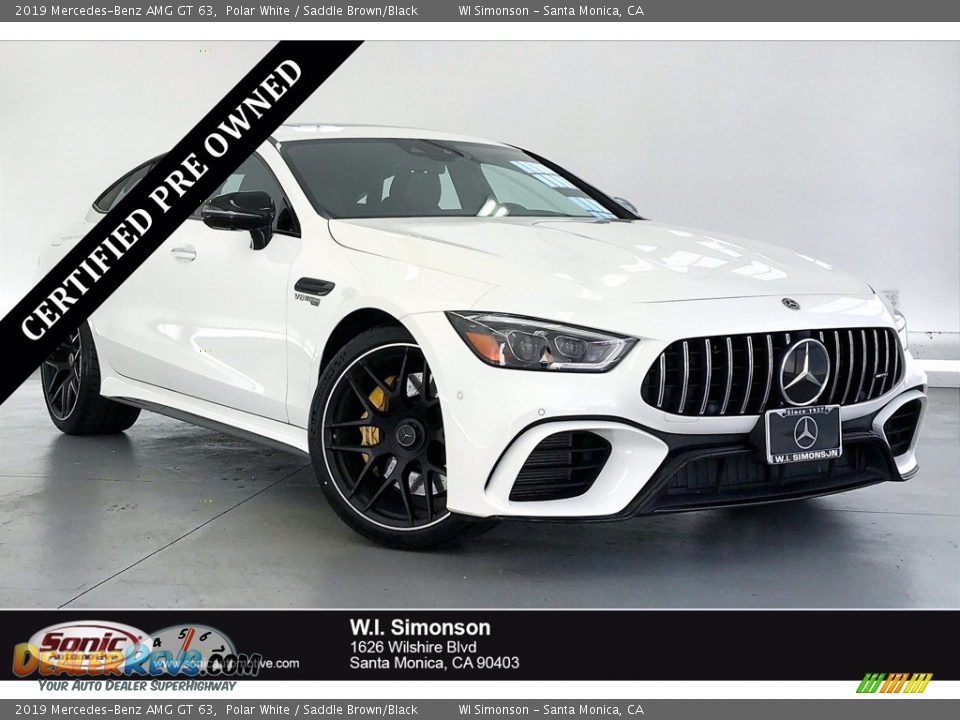 2019 Mercedes-Benz AMG GT 63 Polar White / Saddle Brown/Black Photo #1