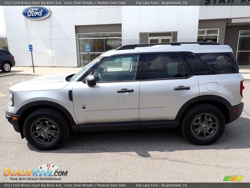 2021 Ford Bronco Sport Big Bend 4x4 Iconic Silver Metallic / Medium Dark Slate Photo #2